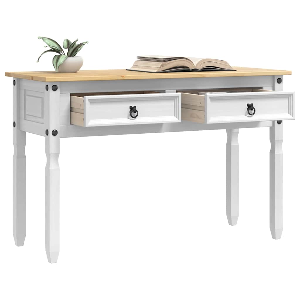 Beistelltisch Corona Weiß 115 x 46 x 73 cm Massives Kiefernholz