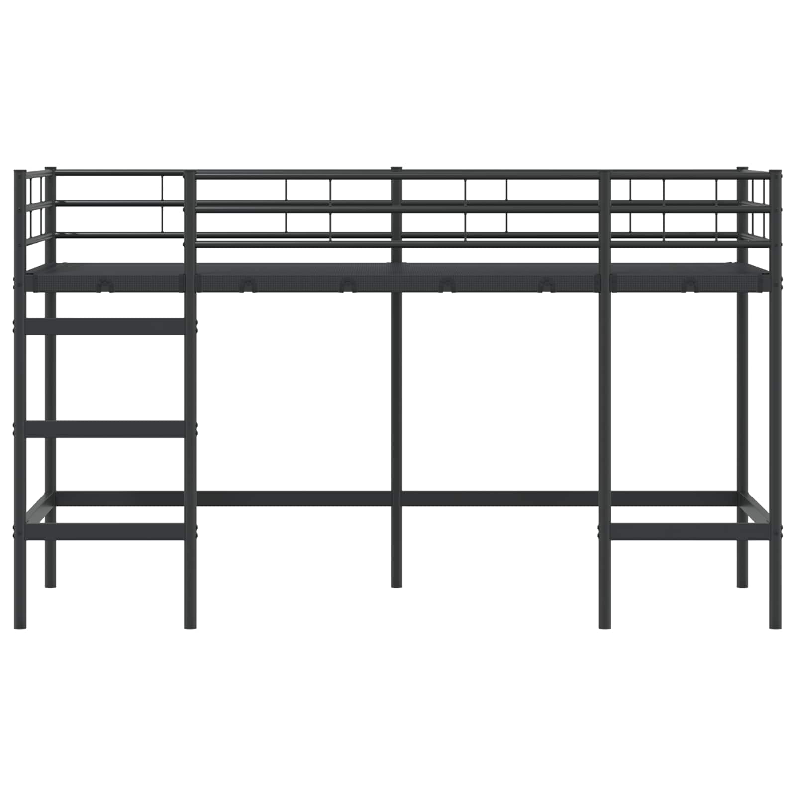 Kinderloftbett Schwarz 74,5 x 190 cm Stahl