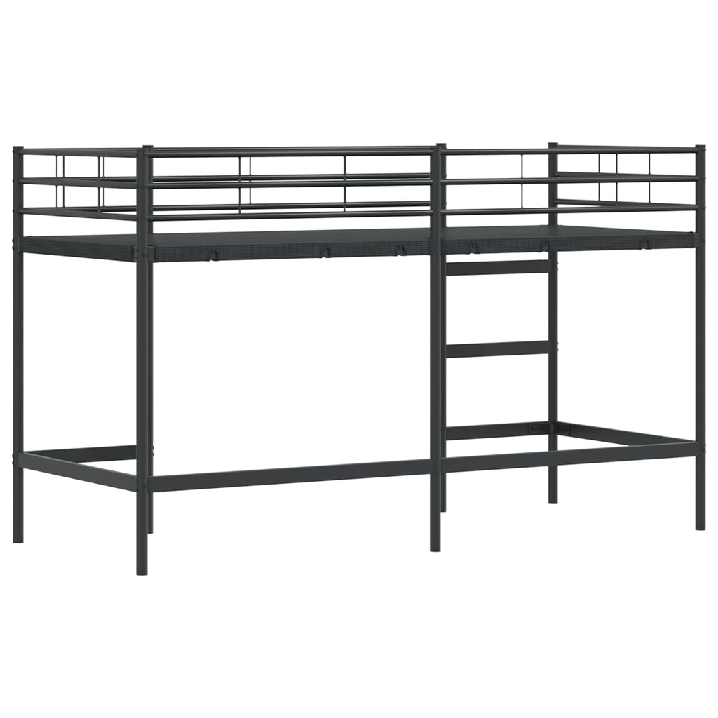Kinderloftbett Schwarz 90 x 190 cm Stahl