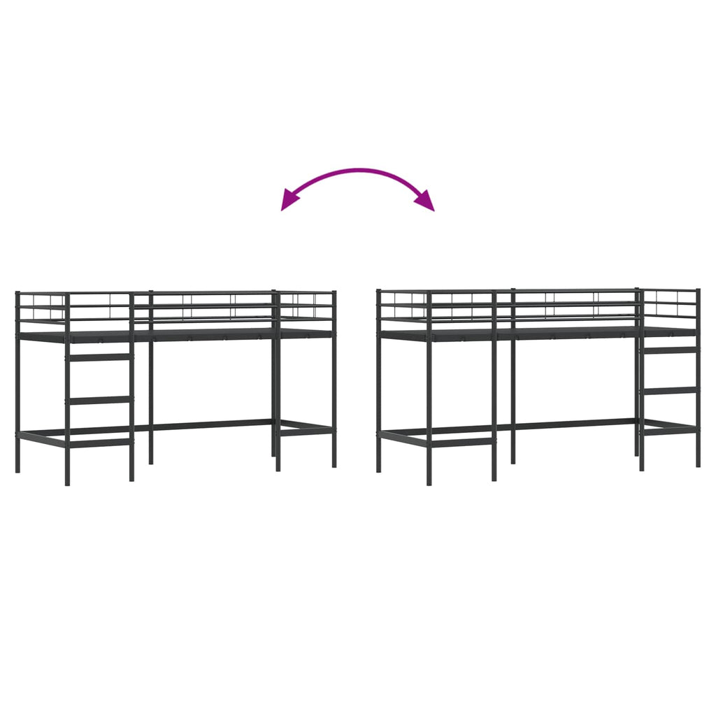 Kinderloftbett Schwarz 90 x 190 cm Stahl