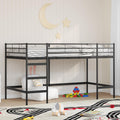 Kinderloftbett Schwarz 90 x 200 cm Stahl