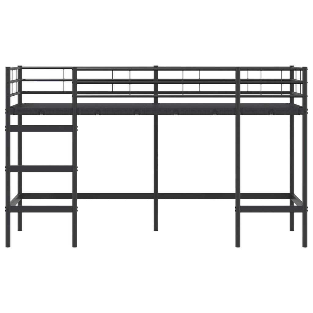 Kinderloftbett Schwarz 99,5 x 190 cm Stahl