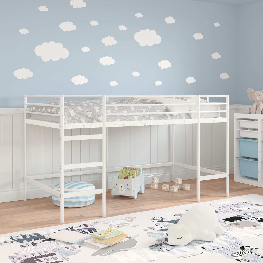 Kinderloftbett Weiß 79,5 x 200 cm Stahl