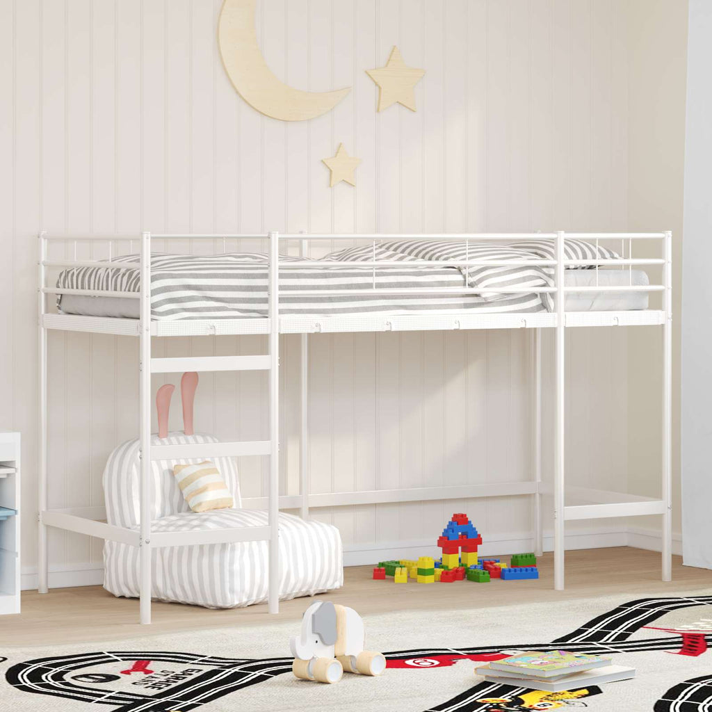 Kinderloftbett Weiß 90 x 190 cm Stahl
