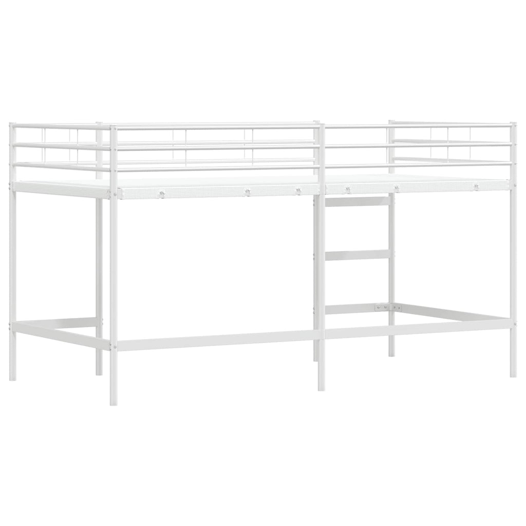 Kinderloftbett Weiß 90 x 200 cm Stahl
