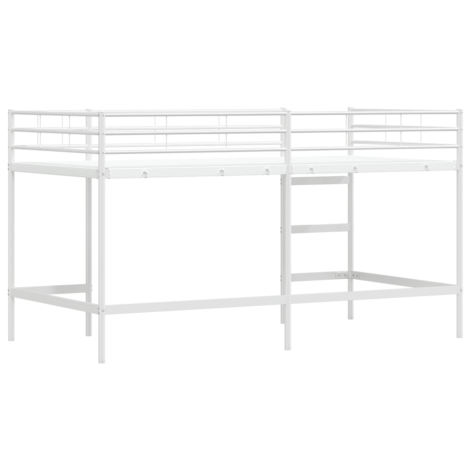 Kinderloftbett Weiß 90 x 200 cm Stahl