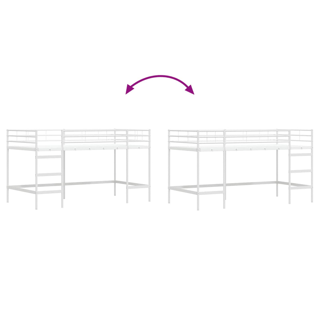 Kinderloftbett Weiß 100 x 200 cm Stahl