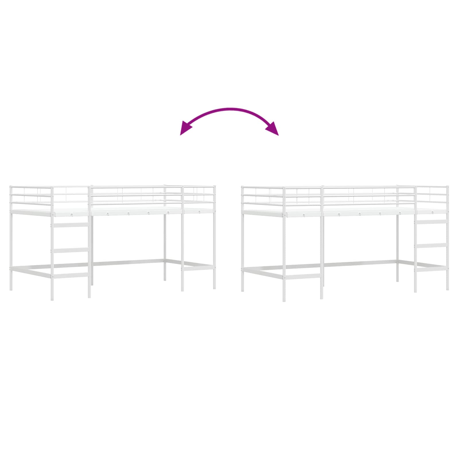Kinderloftbett Weiß 100 x 200 cm Stahl