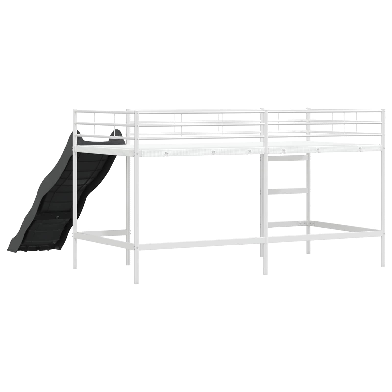 Kinder-Loftbett mit Rutsche Weiß und Anthrazit 107 x 200 cm
