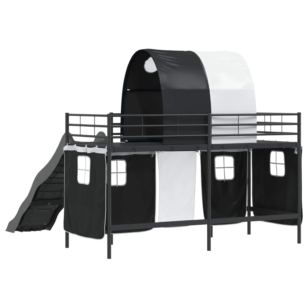 Kinder-Etagenbett Uni Schwarz 75 x 190 cm Metall