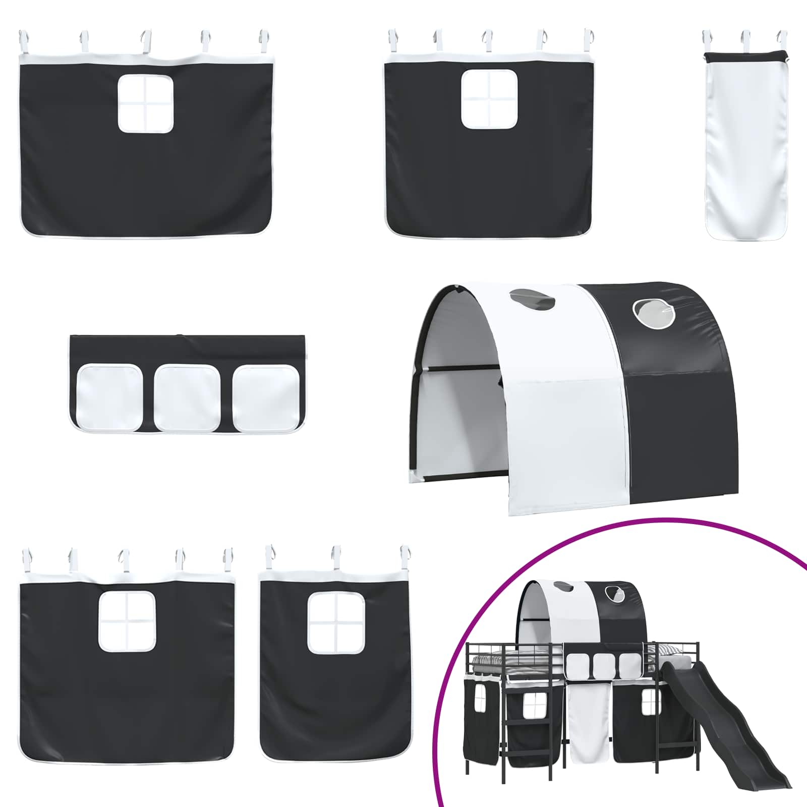 Kinder-Etagenbett Schwarz 100 x 190 cm Metall