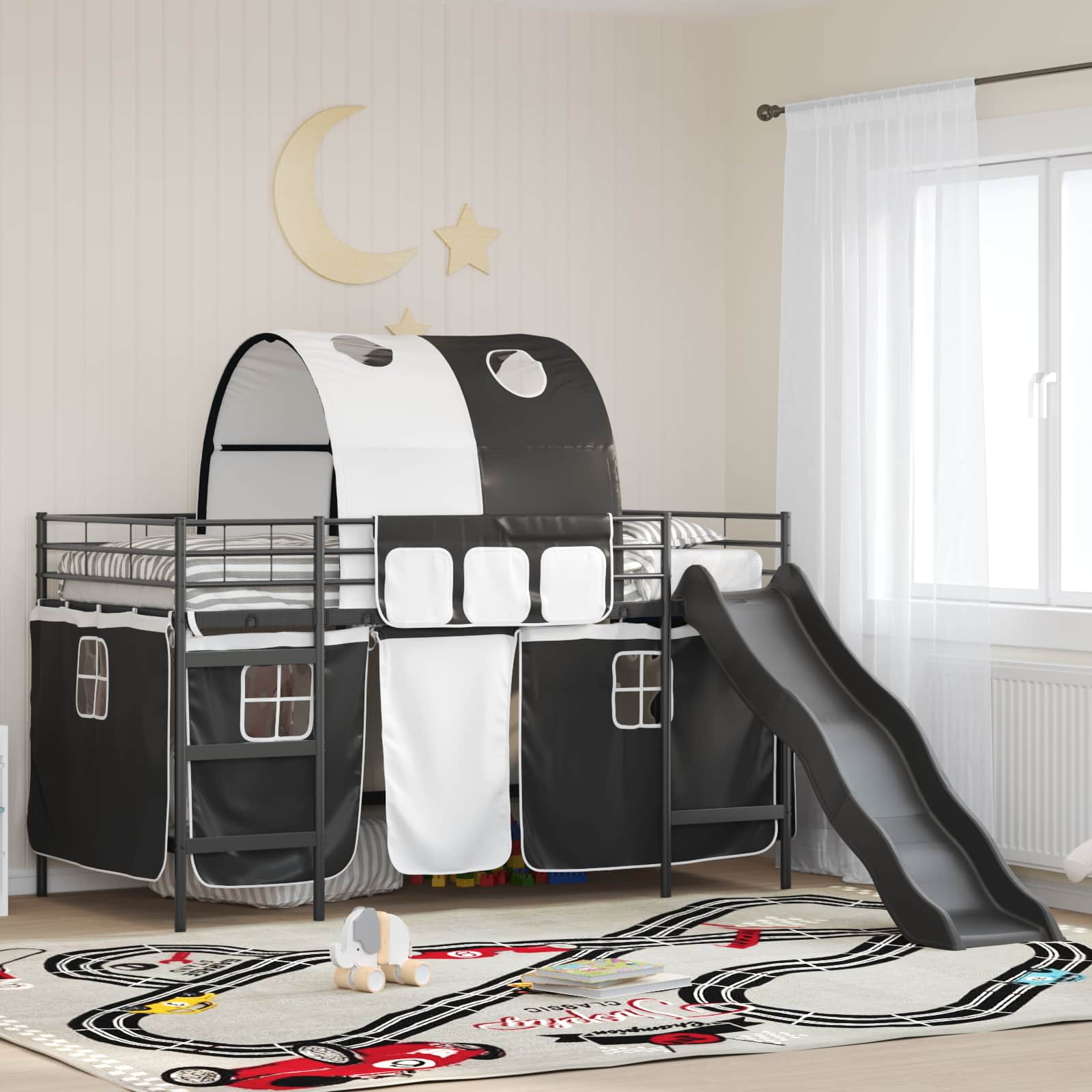 Kinder-Etagenbett Schwarz 100 x 200 cm Metall