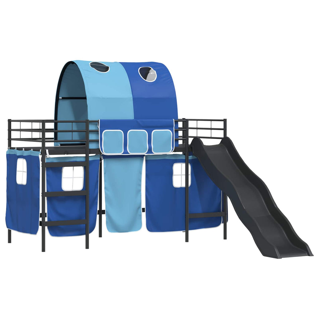 Kinder-Etagenbett Schwarz und Blau 75 x 190 cm Metall