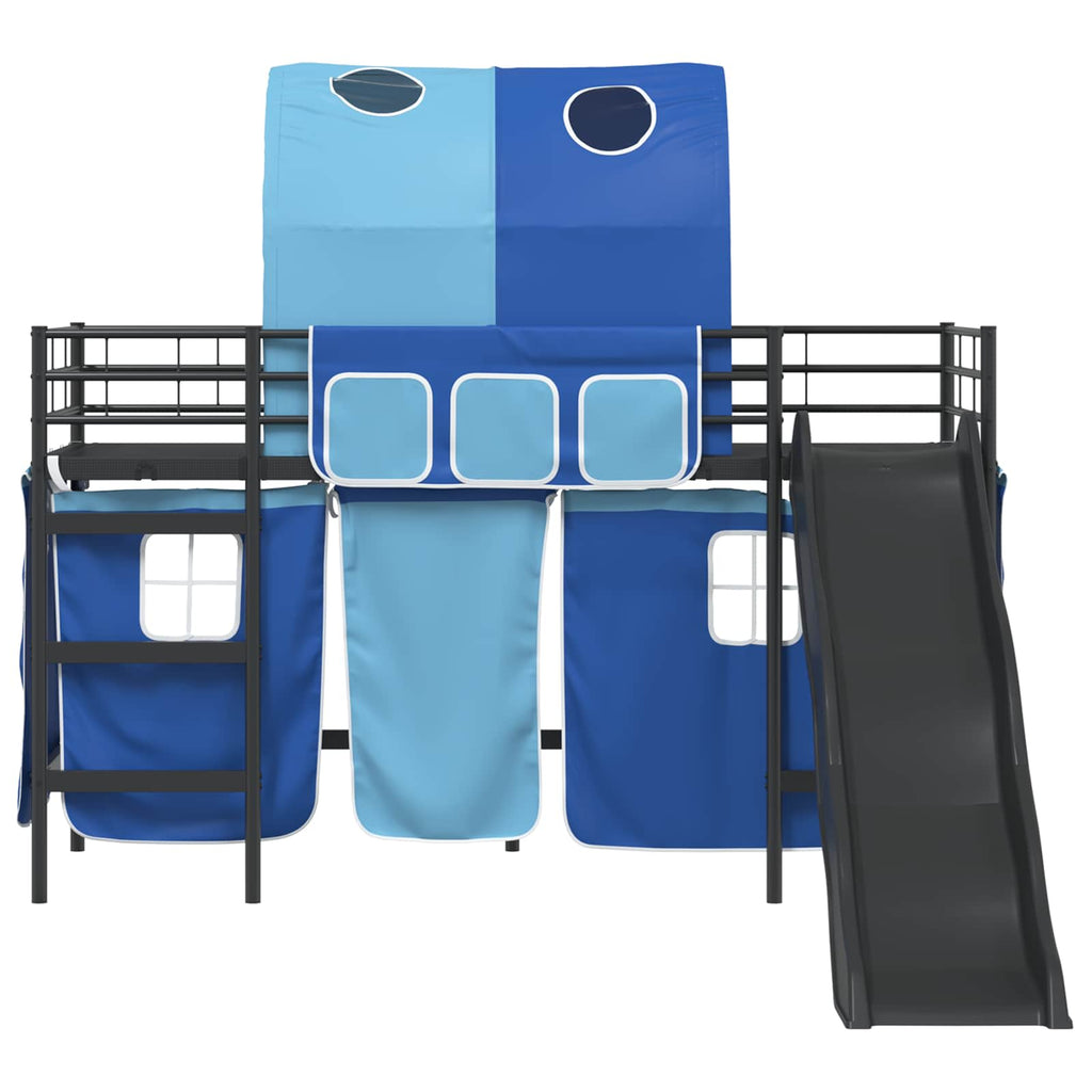 Kinder-Etagenbett Schwarz und Blau 75 x 190 cm Metall