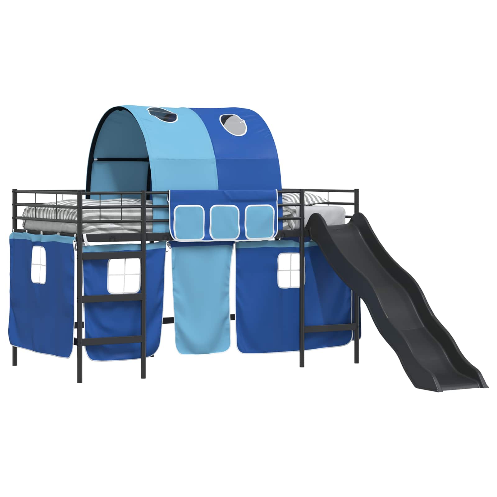 Kinder-Etagenbett Schwarz und Blau 80 x 200 cm Metall