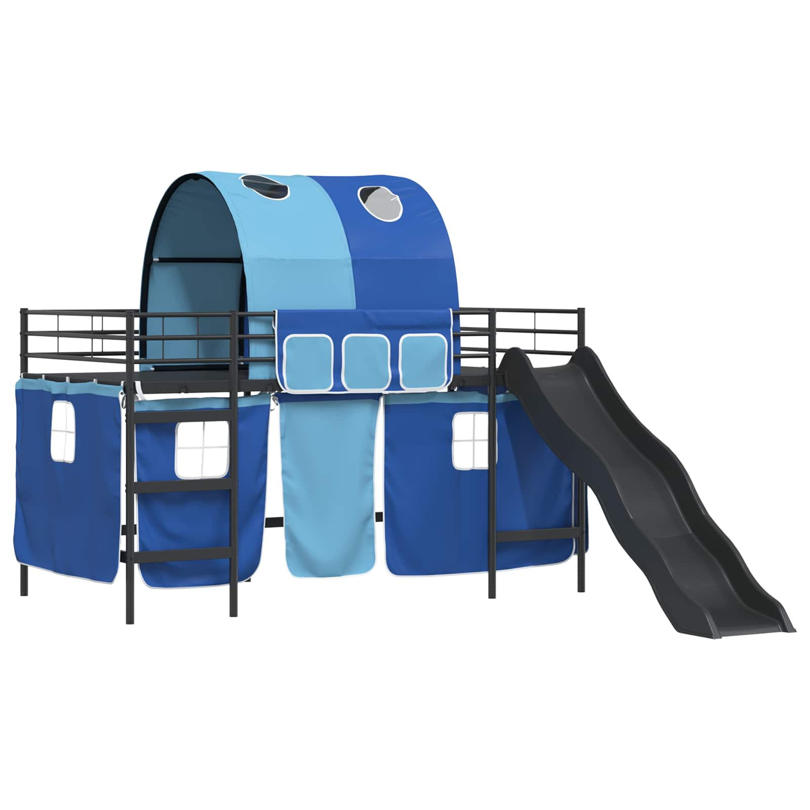 Kinder-Etagenbett Schwarz und Blau 80 x 200 cm Metall