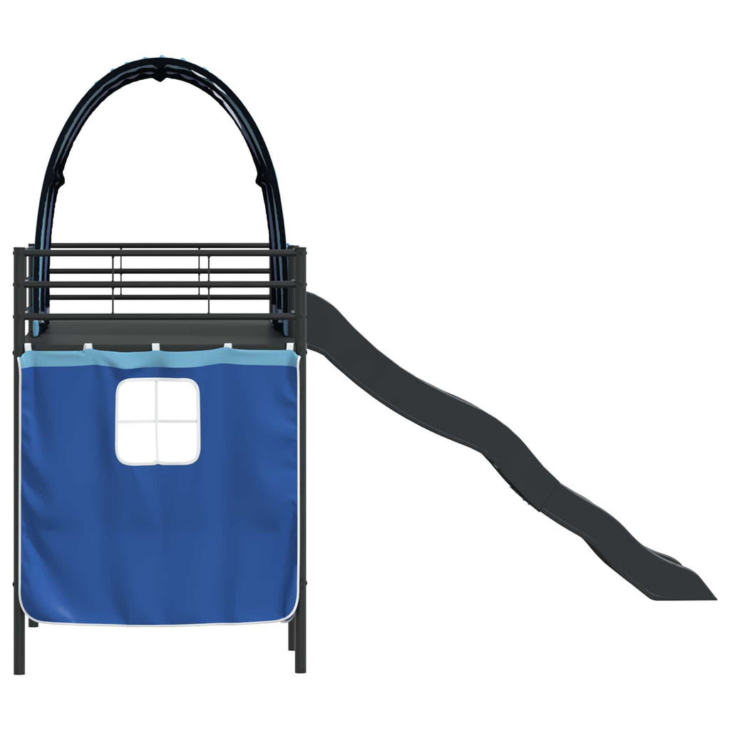 Kinder-Etagenbett Schwarz und Blau 90 x 190 cm Metall