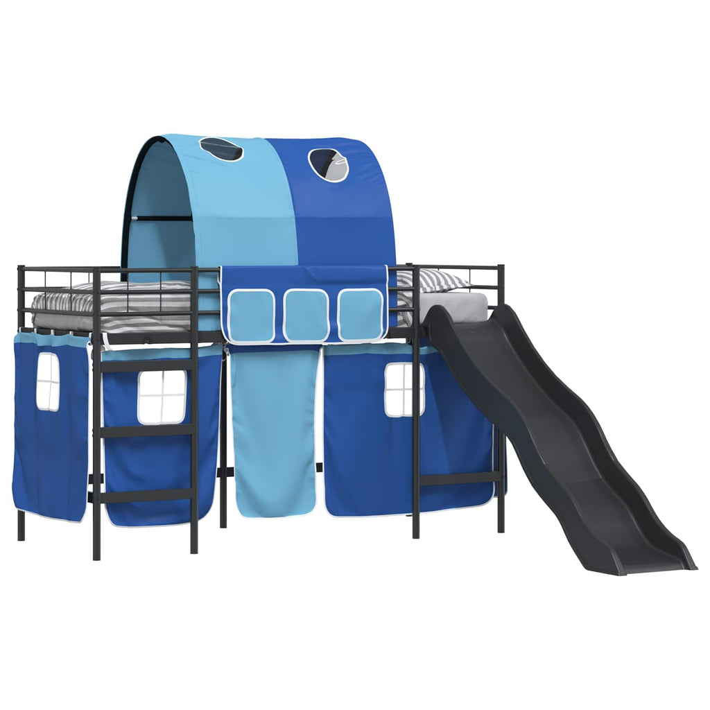 Kinder-Etagenbett Schwarz und Blau 100 x 190 cm Metall