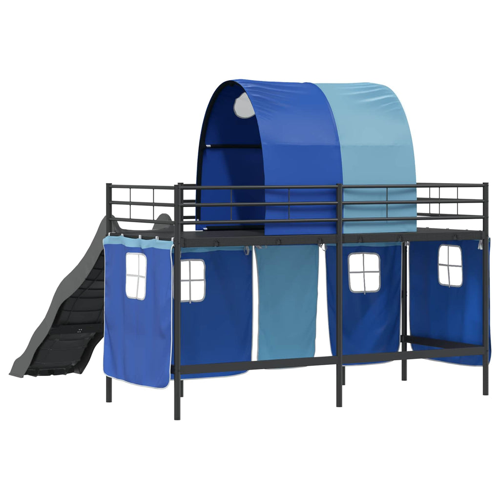 Kinder-Etagenbett Schwarz und Blau 100 x 190 cm Metall