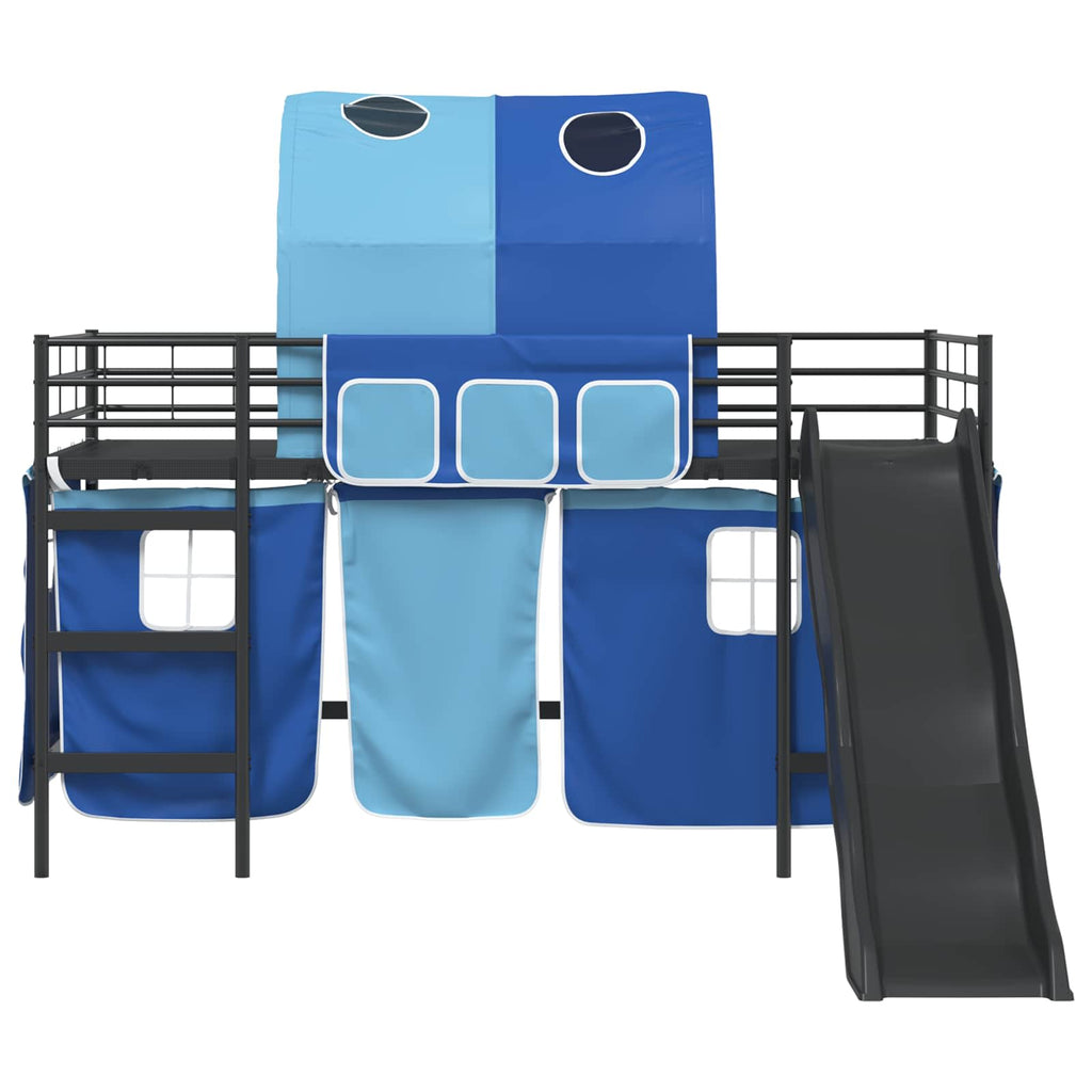 Kinder-Etagenbett Schwarz und Blau 100 x 200 cm Metall