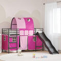 Kinder-Etagenbett Schwarz und Pink 75 x 190 cm Metall