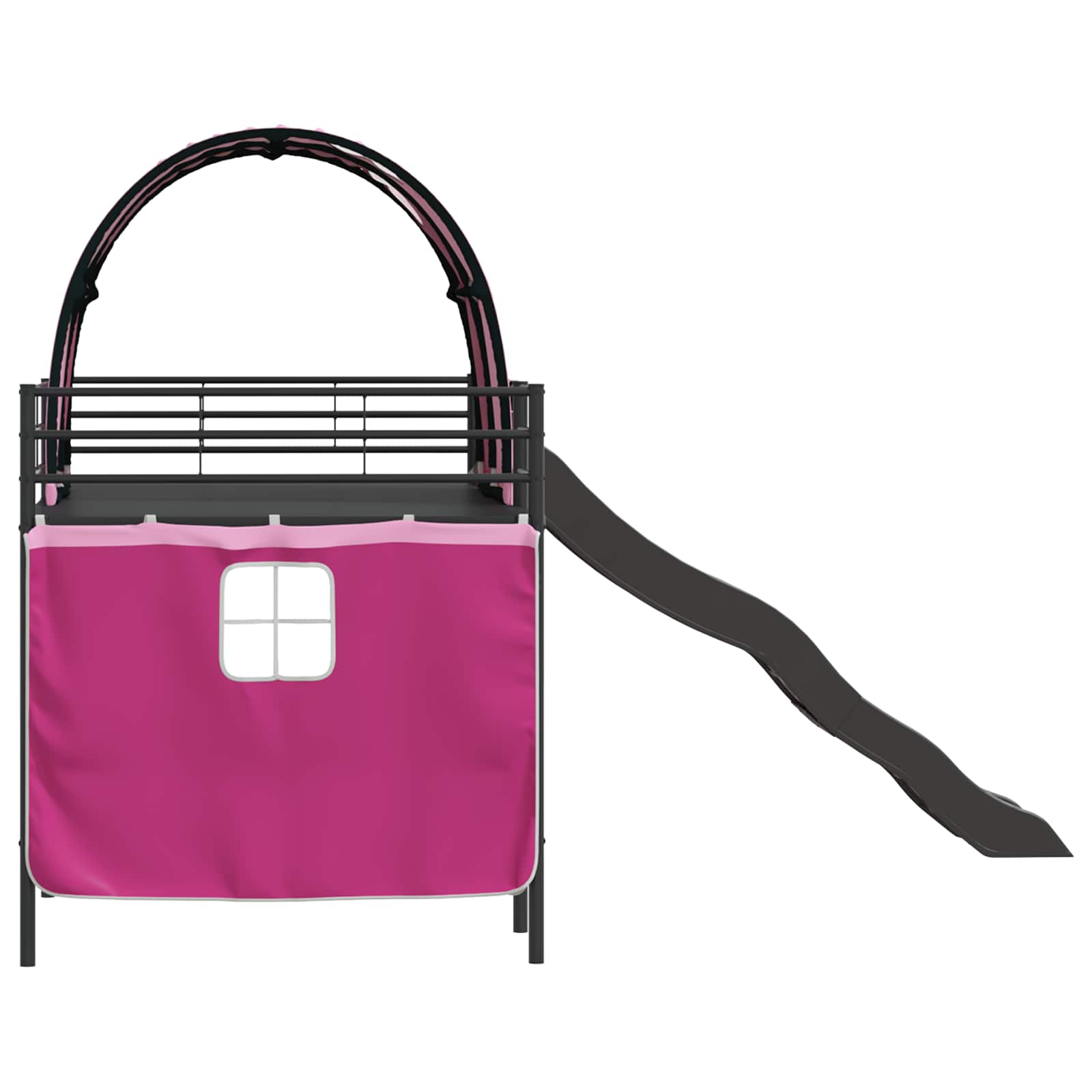 Kinder-Etagenbett Schwarz und Pink 80 x 200 cm Metall