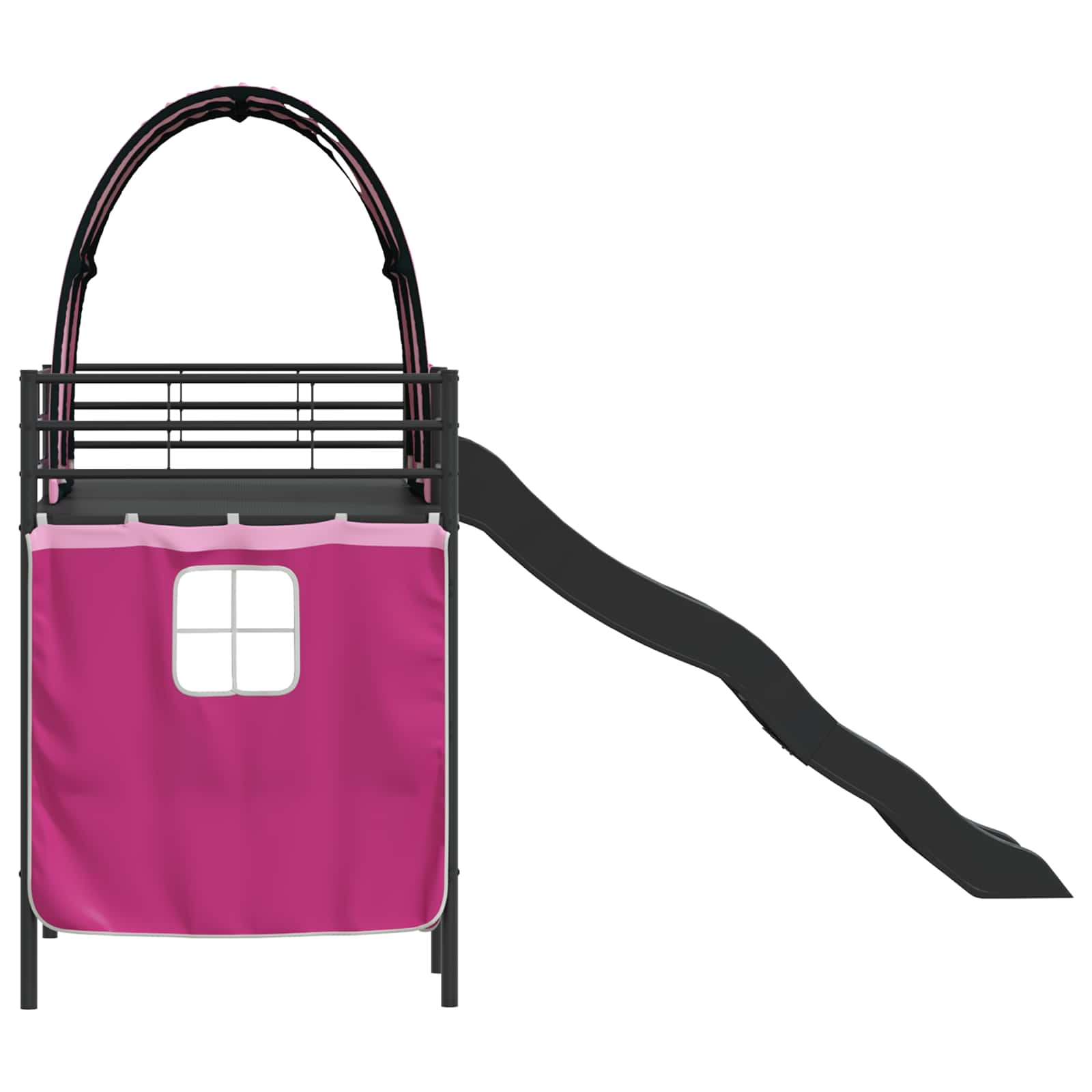 Kinder-Etagenbett Schwarz und Pink 90 x 190 cm Metall
