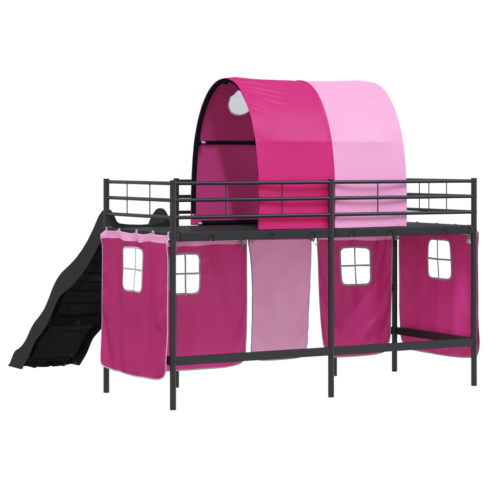 Kinder-Etagenbett Schwarz und Pink 100 x 190 cm Metall