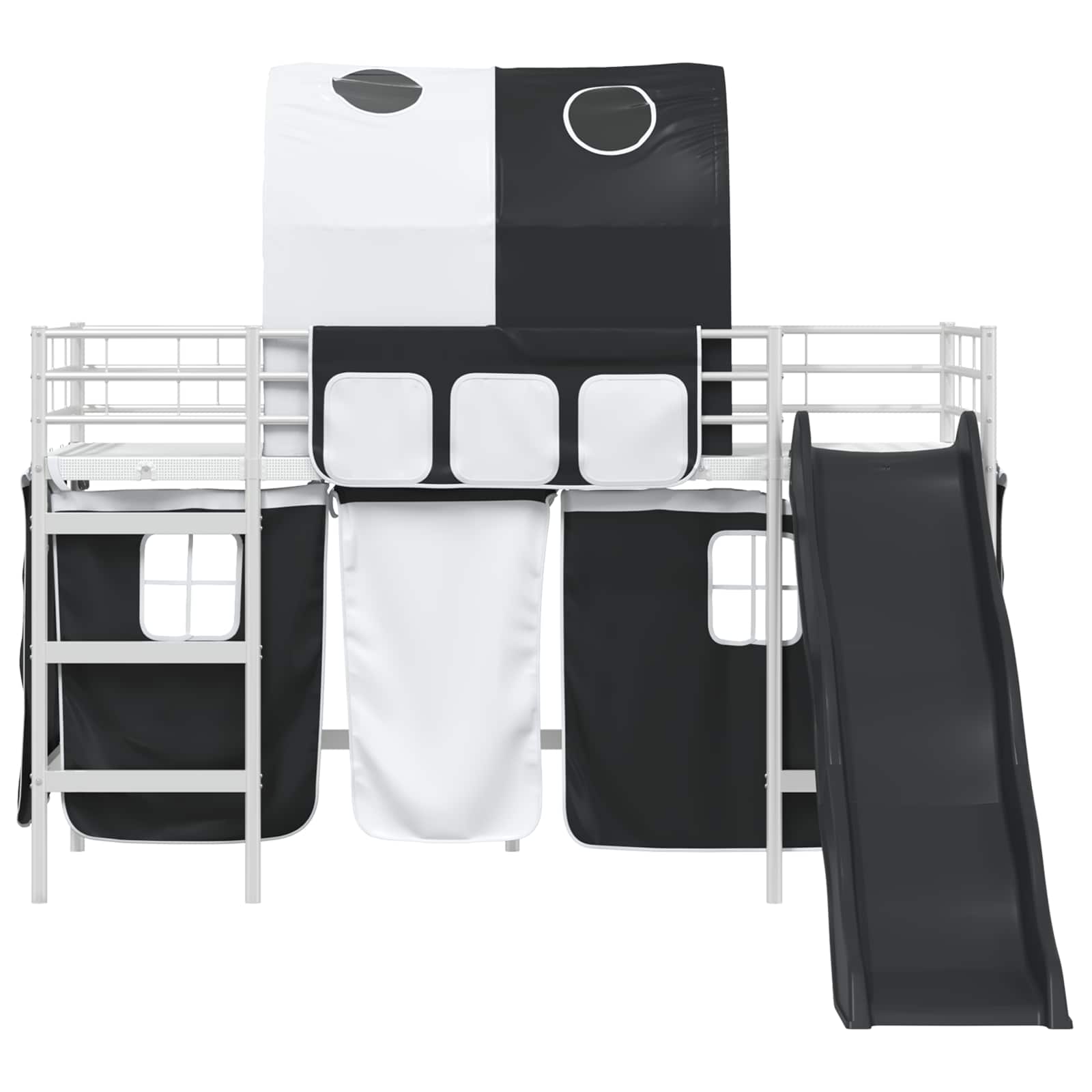 Kinder-Etagenbett Weiß und Schwarz 75 x 190 cm Metall