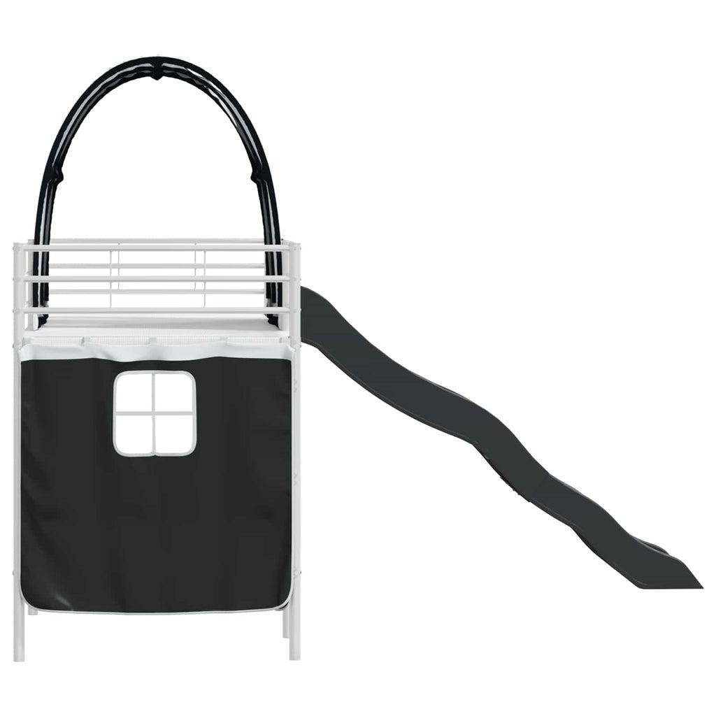 Kinder-Etagenbett Weiß und Schwarz 75 x 190 cm Metall