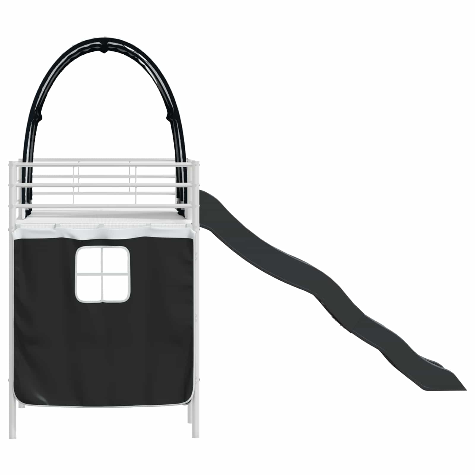 Kinder-Etagenbett Weiß und Schwarz 75 x 190 cm Metall