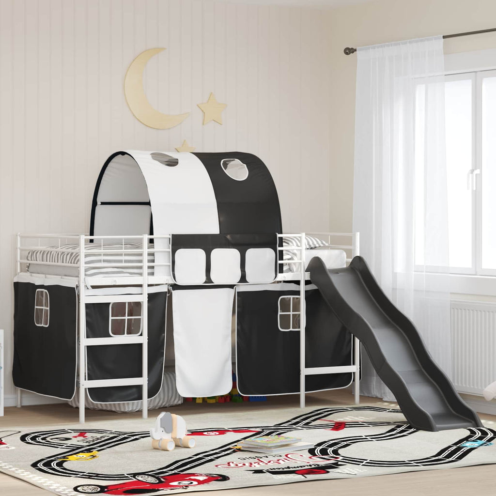 Kinder-Etagenbett Weiß und Schwarz 80 x 200 cm Metall