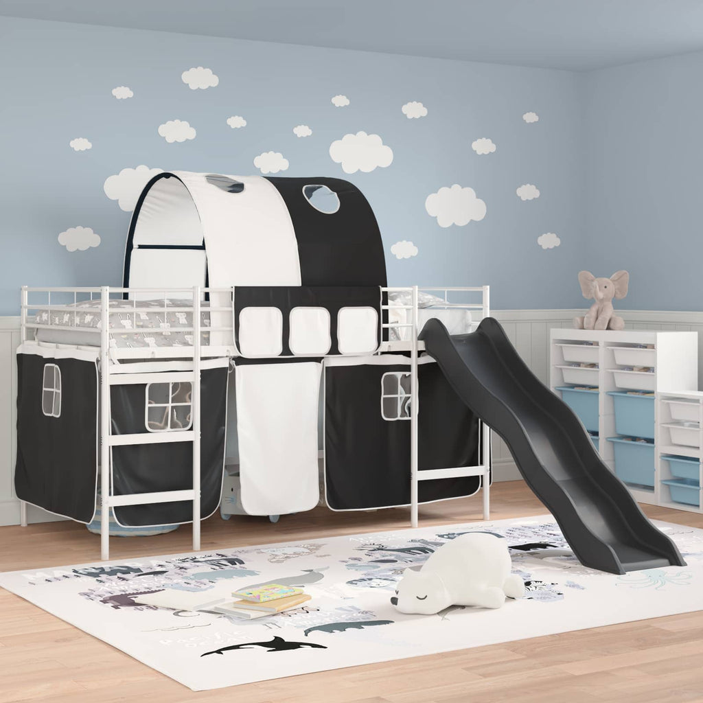 Kinder-Etagenbett Weiß und Schwarz 80 x 200 cm Metall