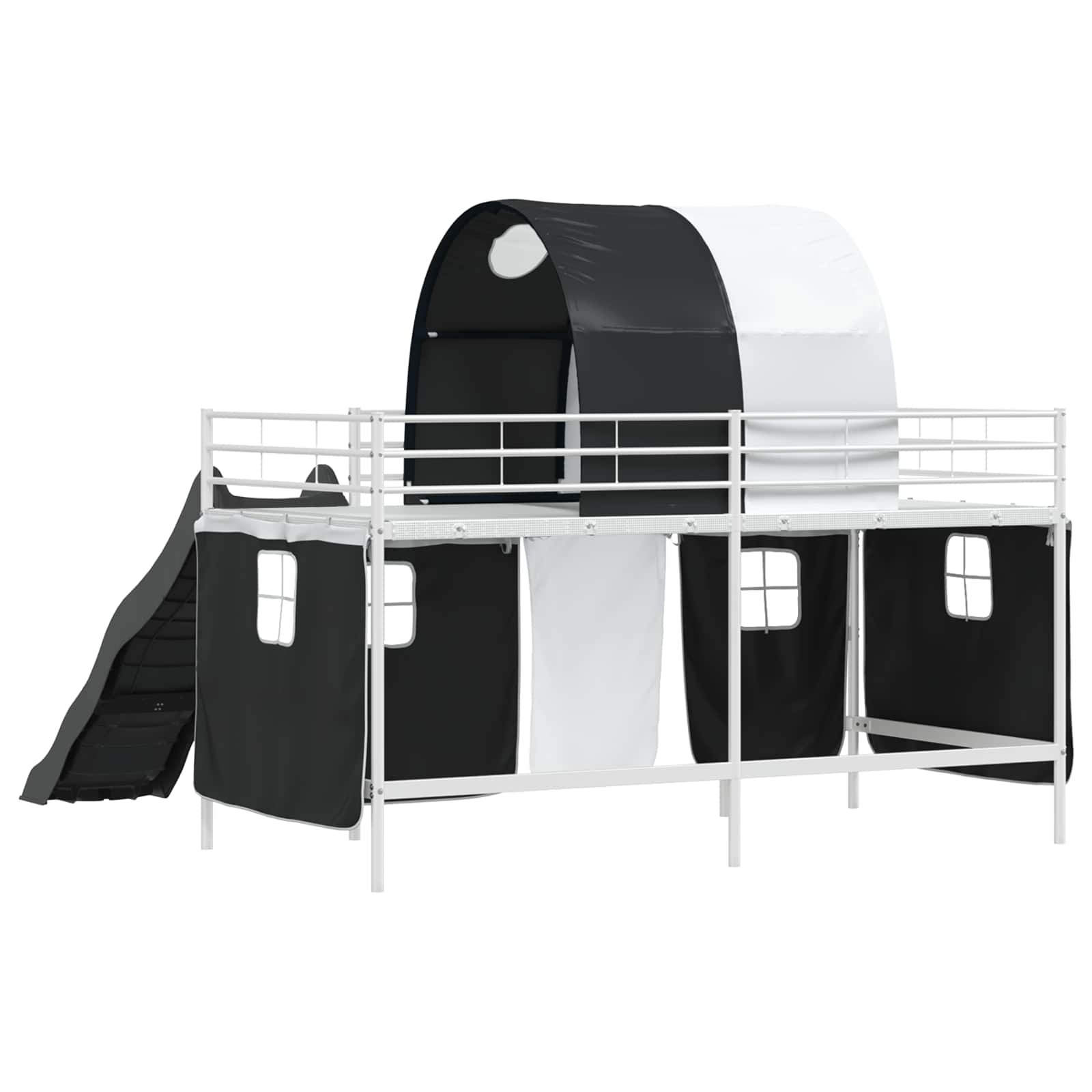 Kinder-Etagenbett Weiß und Schwarz 90 x 200 cm Metall