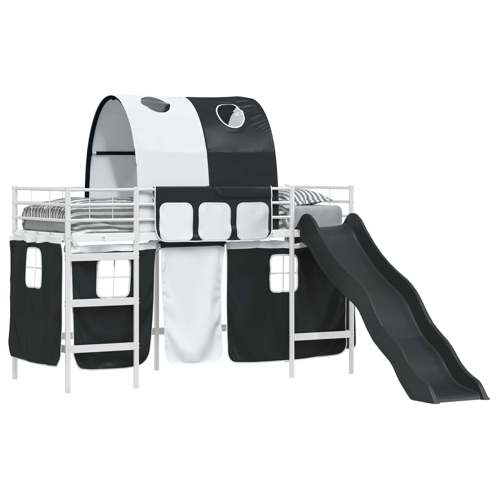 Kinder-Etagenbett Weiß und Schwarz 100 x 190 cm Metall
