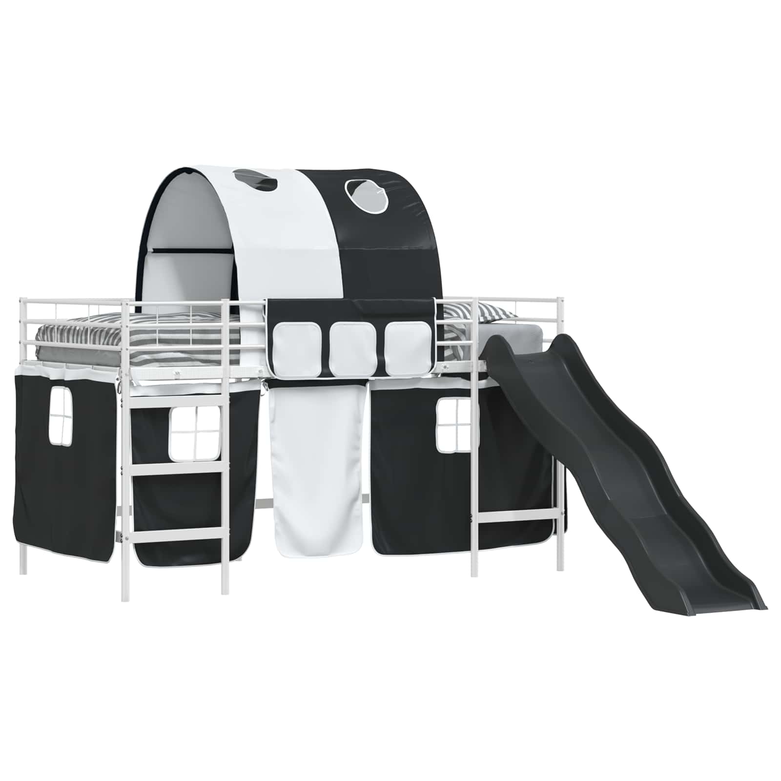 Kinder-Etagenbett Weiß und Schwarz 100 x 200 cm Metall