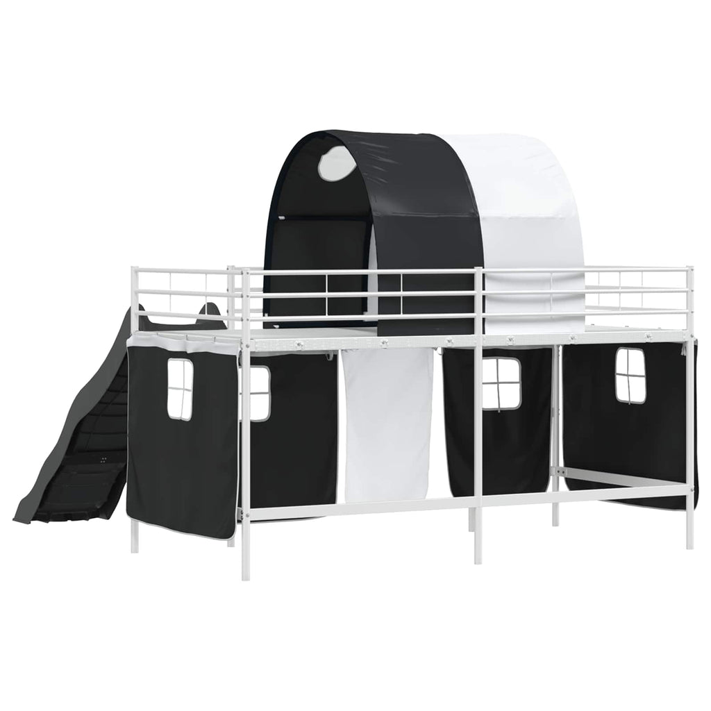 Kinder-Etagenbett Weiß und Schwarz 100 x 200 cm Metall