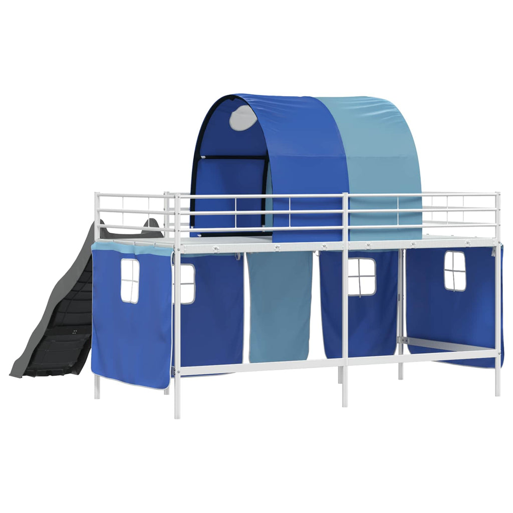 Kinder-Etagenbett Weiß und Blau 90 x 200 cm Metall