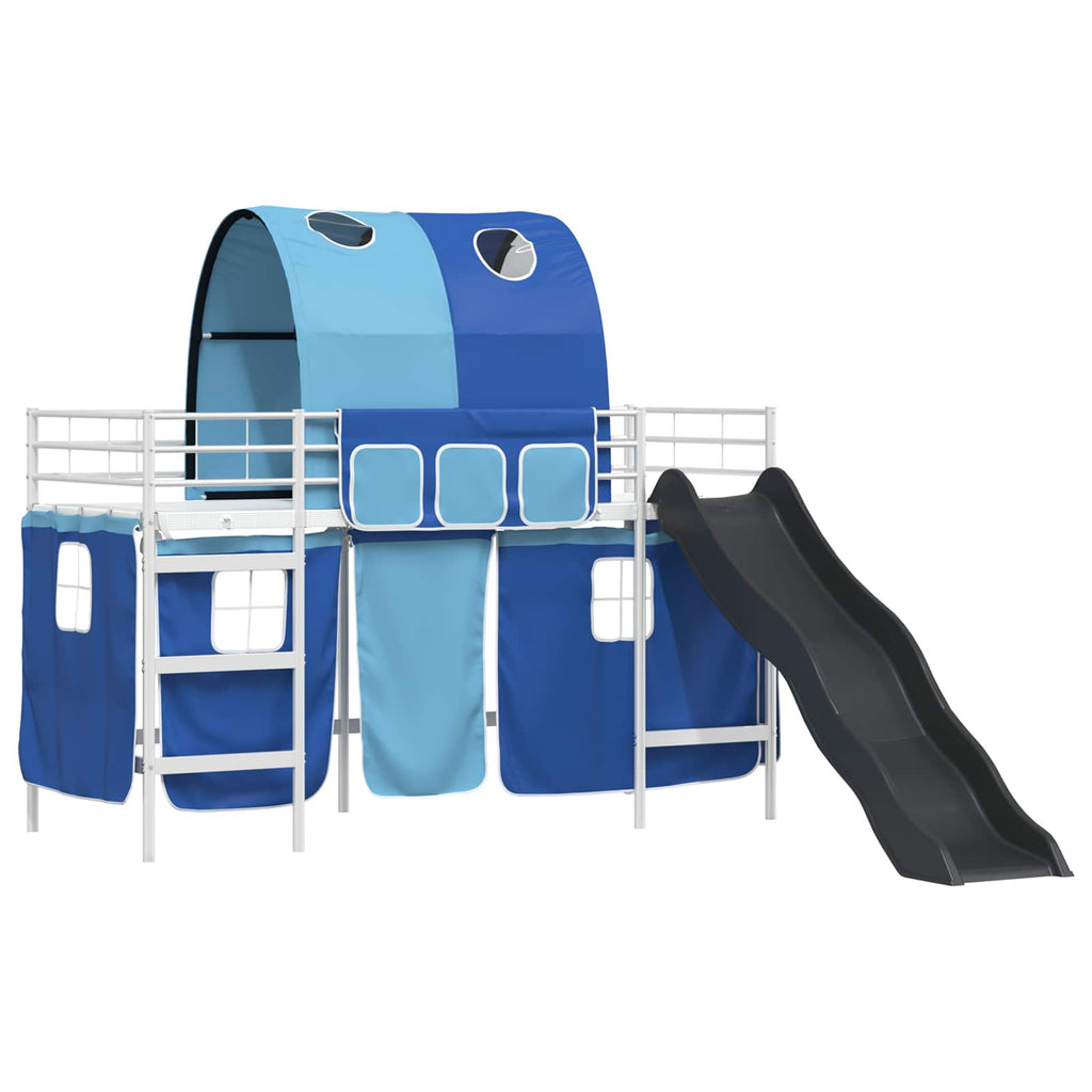 Kinder-Etagenbett Weiß und Blau 100 x 190 cm Metall