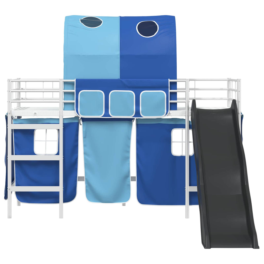 Kinder-Etagenbett Weiß und Blau 100 x 190 cm Metall