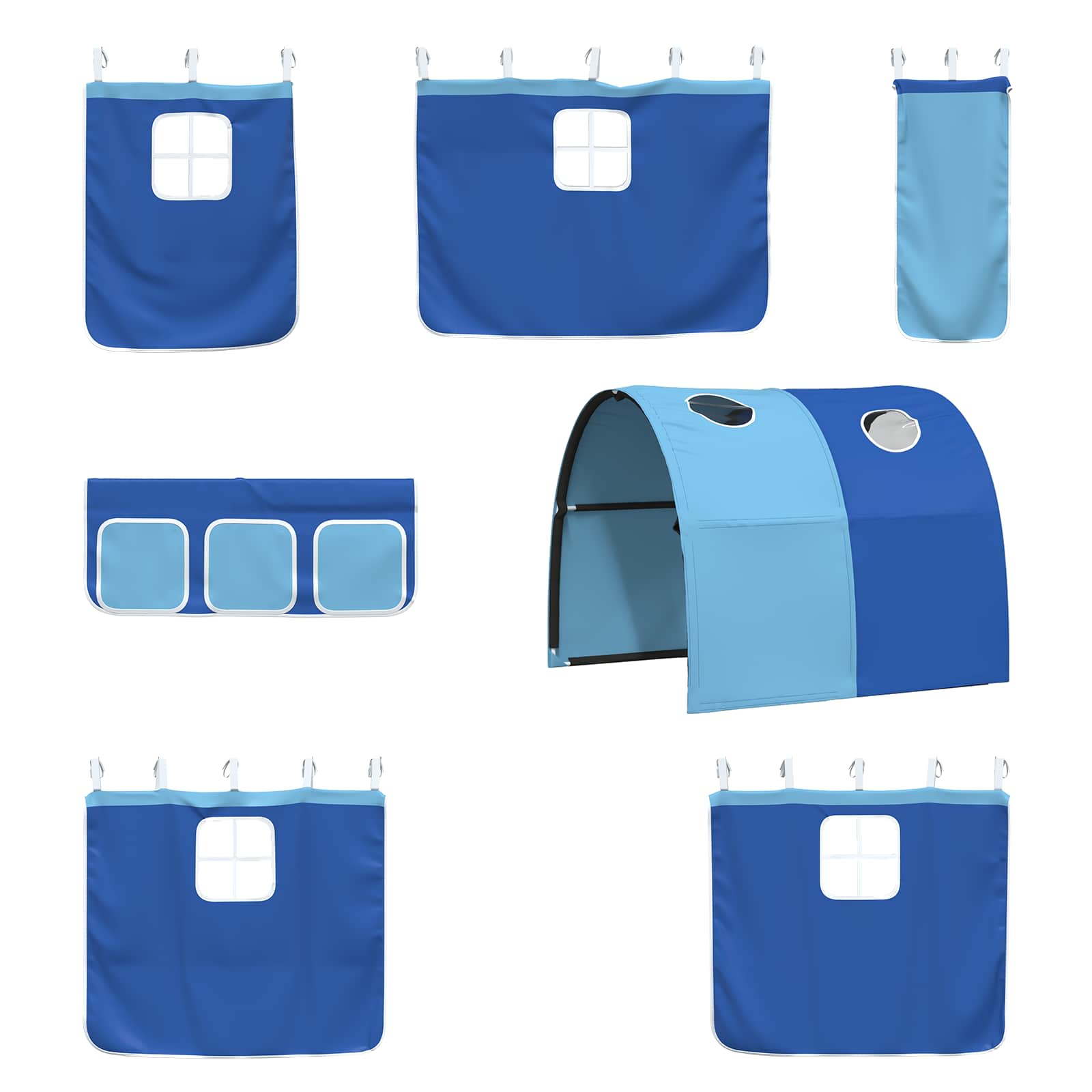 Kinder-Etagenbett Weiß und Blau 100 x 190 cm Metall