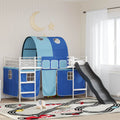 Kinder-Etagenbett Weiß und Blau 107 x 200 cm Metall