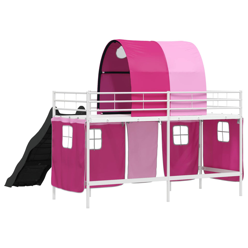 Kinder-Etagenbett Weiß und Rosa 75 x 190 cm Metall