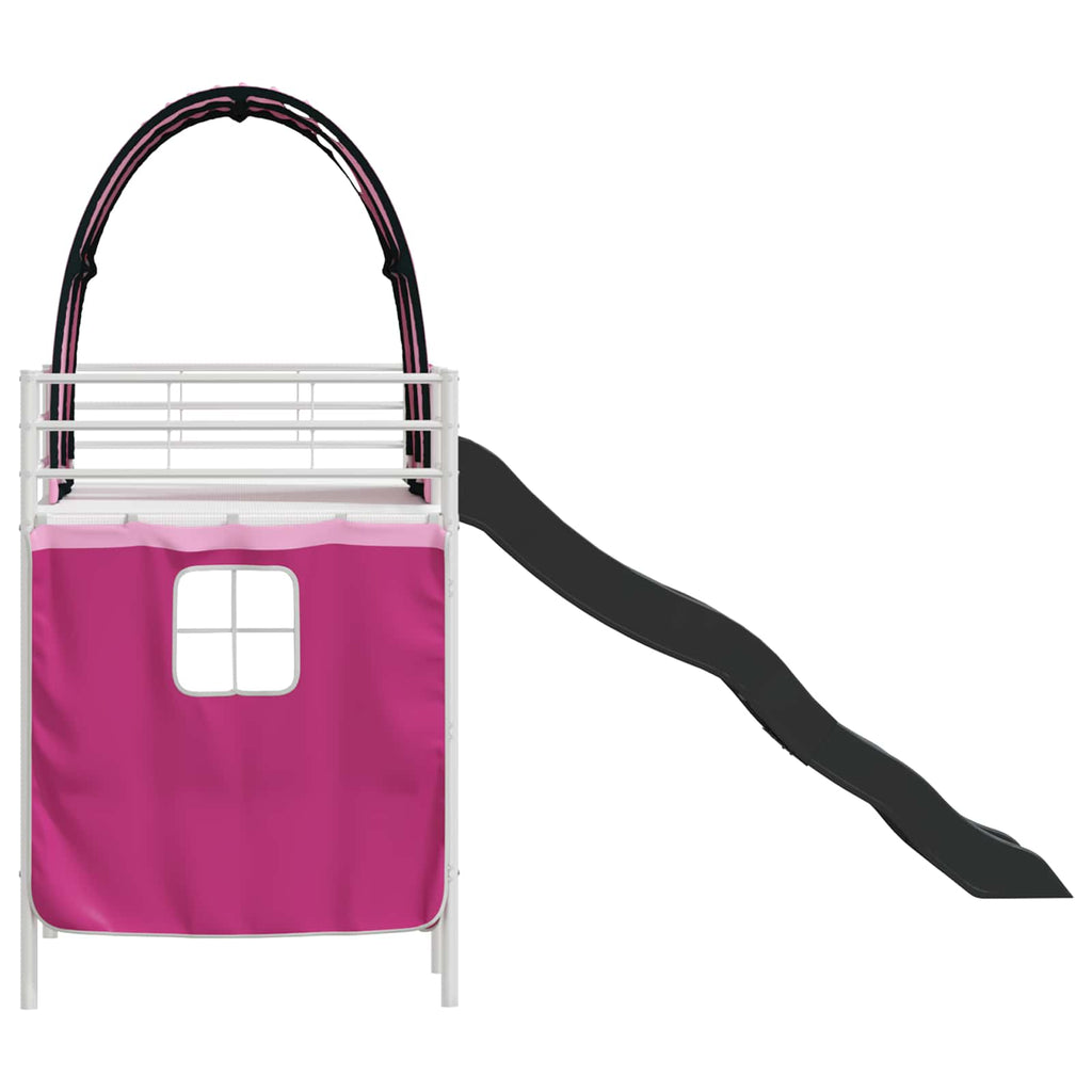 Kinder-Etagenbett Weiß und Rosa 75 x 190 cm Metall