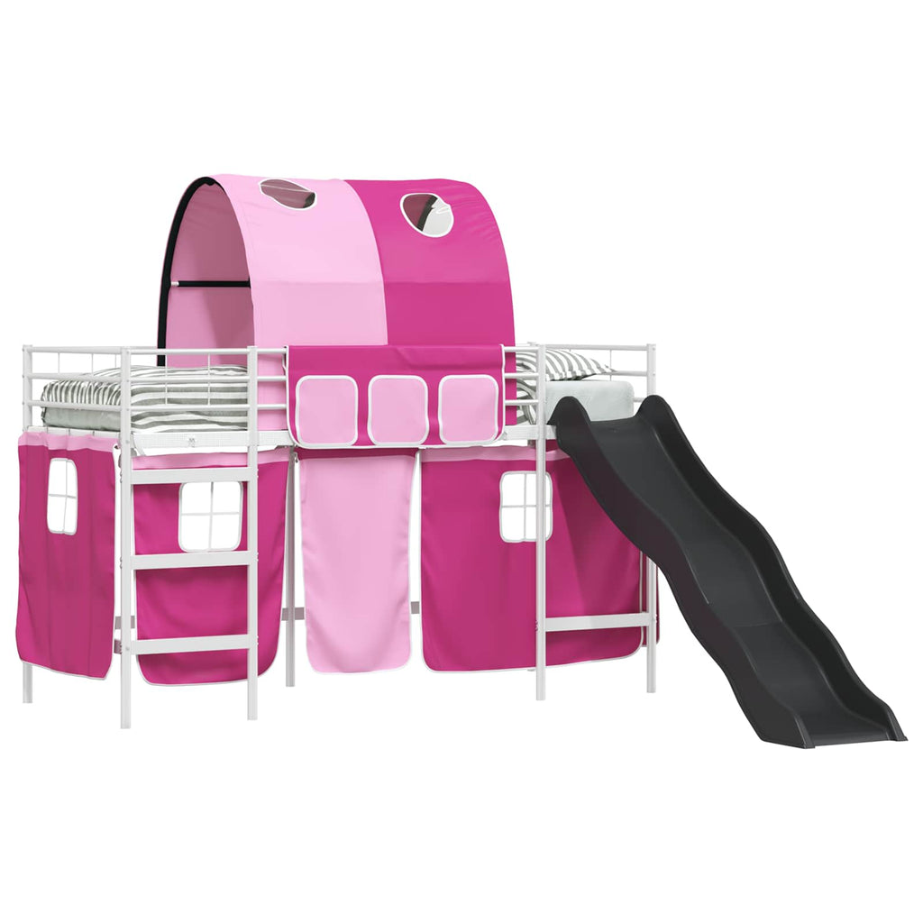 Kinder-Etagenbett Weiß und Rosa 100 x 190 cm Metall