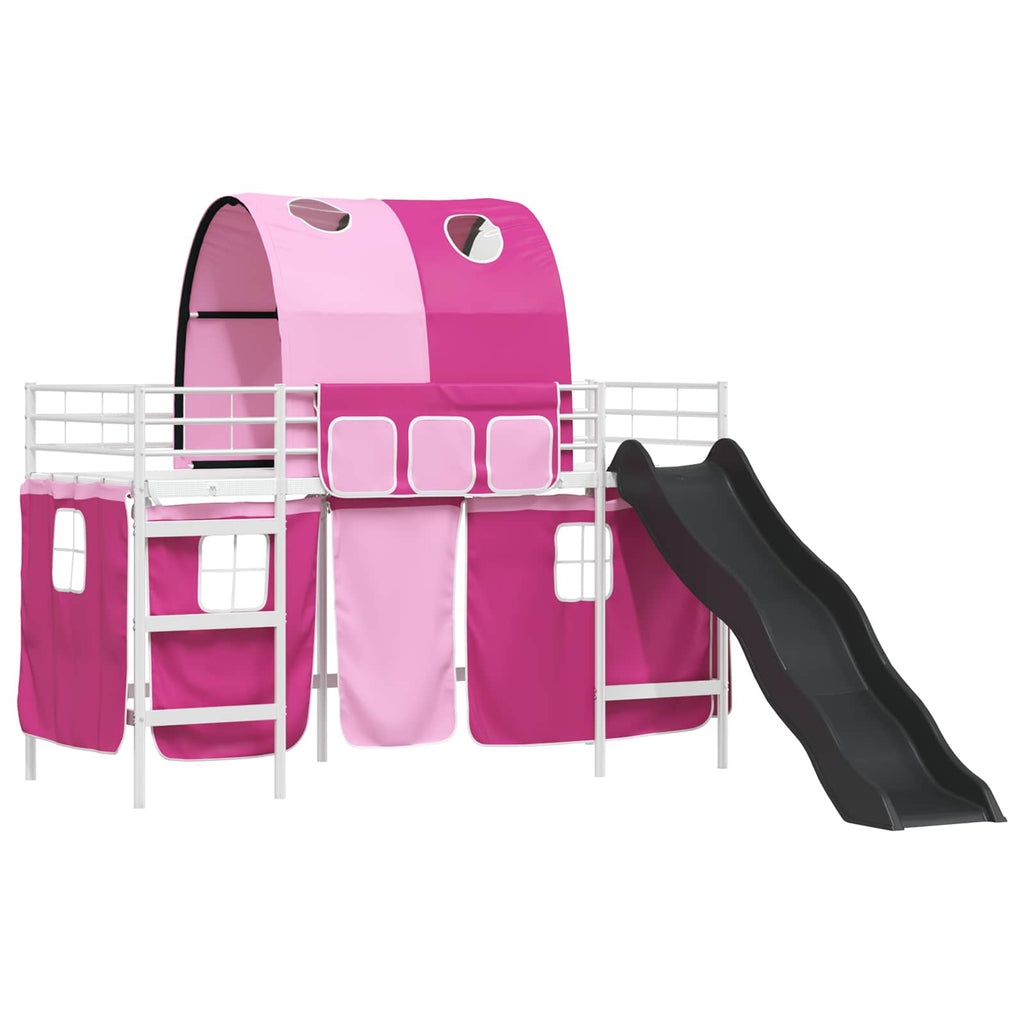 Kinder-Etagenbett Weiß und Rosa 100 x 190 cm Metall