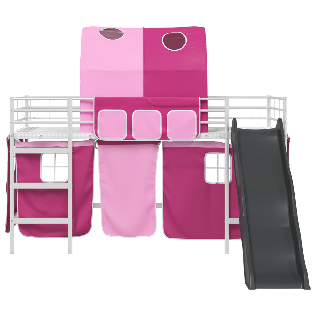 Kinder-Etagenbett Weiß und Rosa 100 x 200 cm Metall