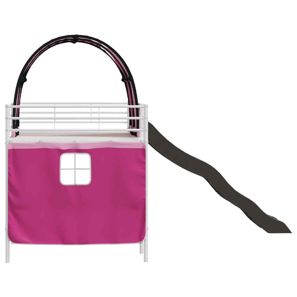 Kinder-Etagenbett Weiß und Rosa 100 x 200 cm Metall