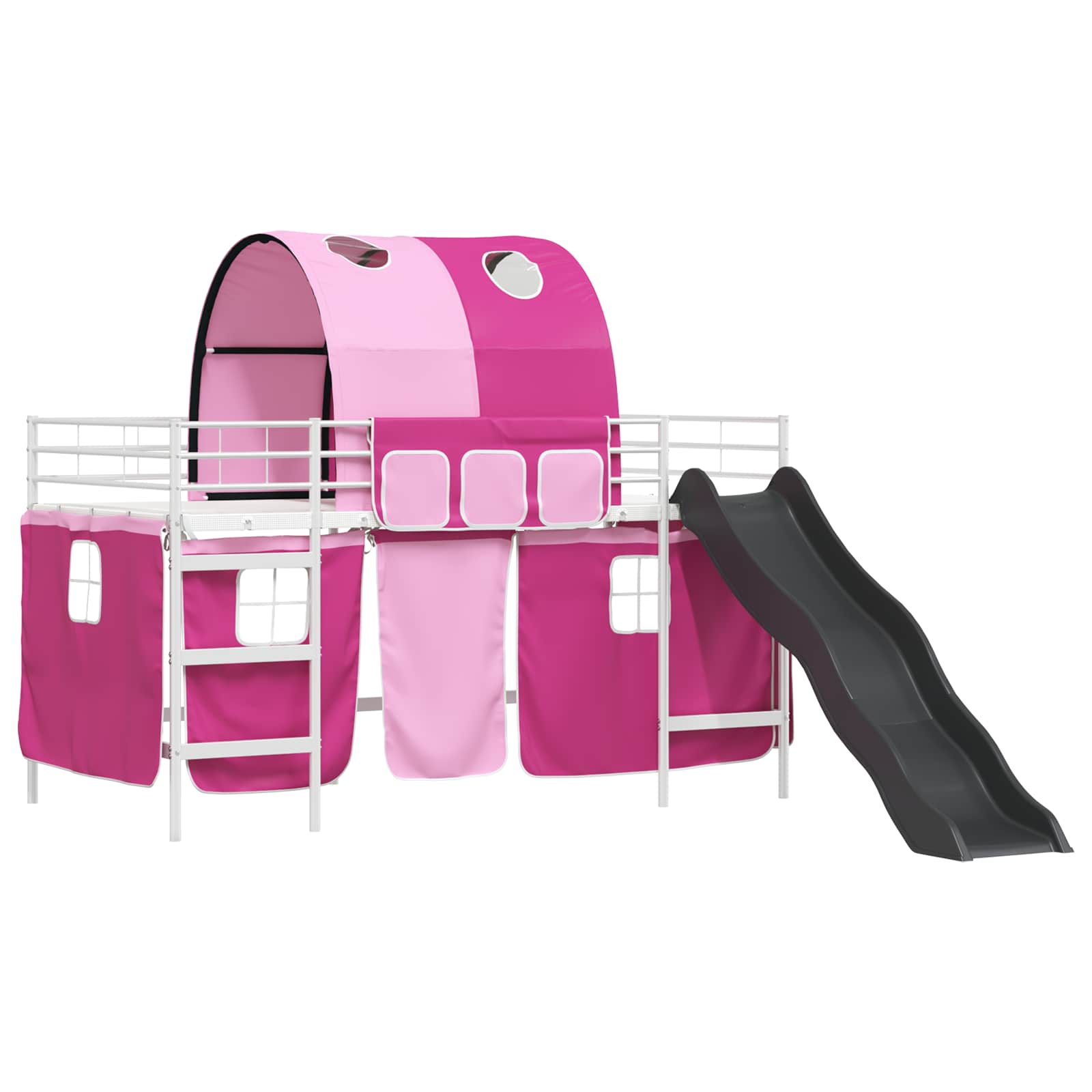 Kinder-Etagenbett Weiß und Rosa 107 x 200 cm Metall