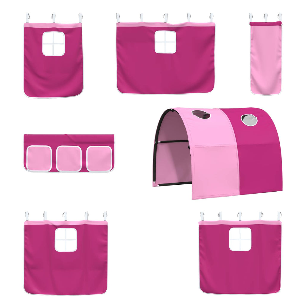 Kinder-Etagenbett Weiß und Rosa 107 x 200 cm Metall